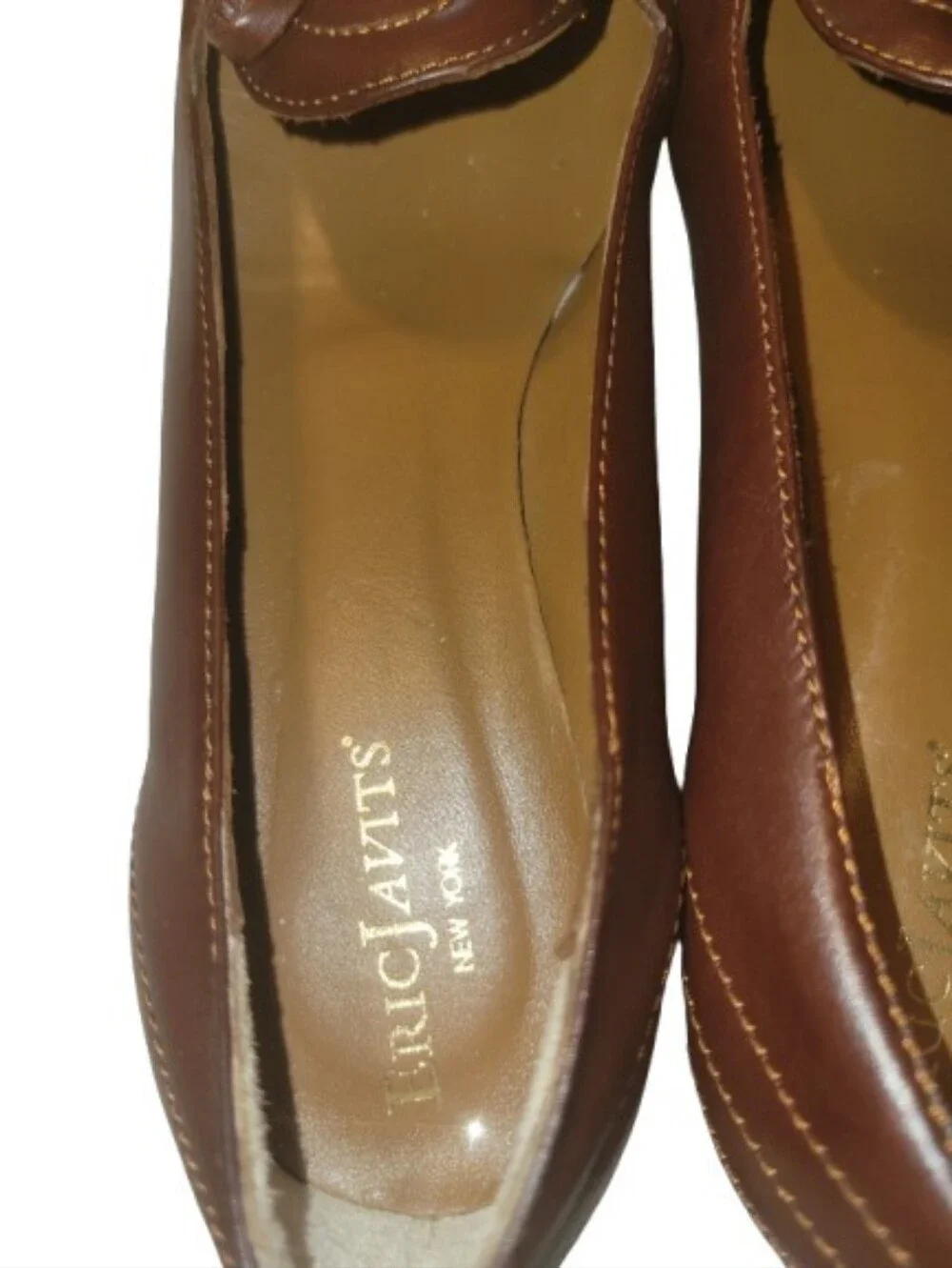 Eric Javits Brown Leather Knot-Front Flats